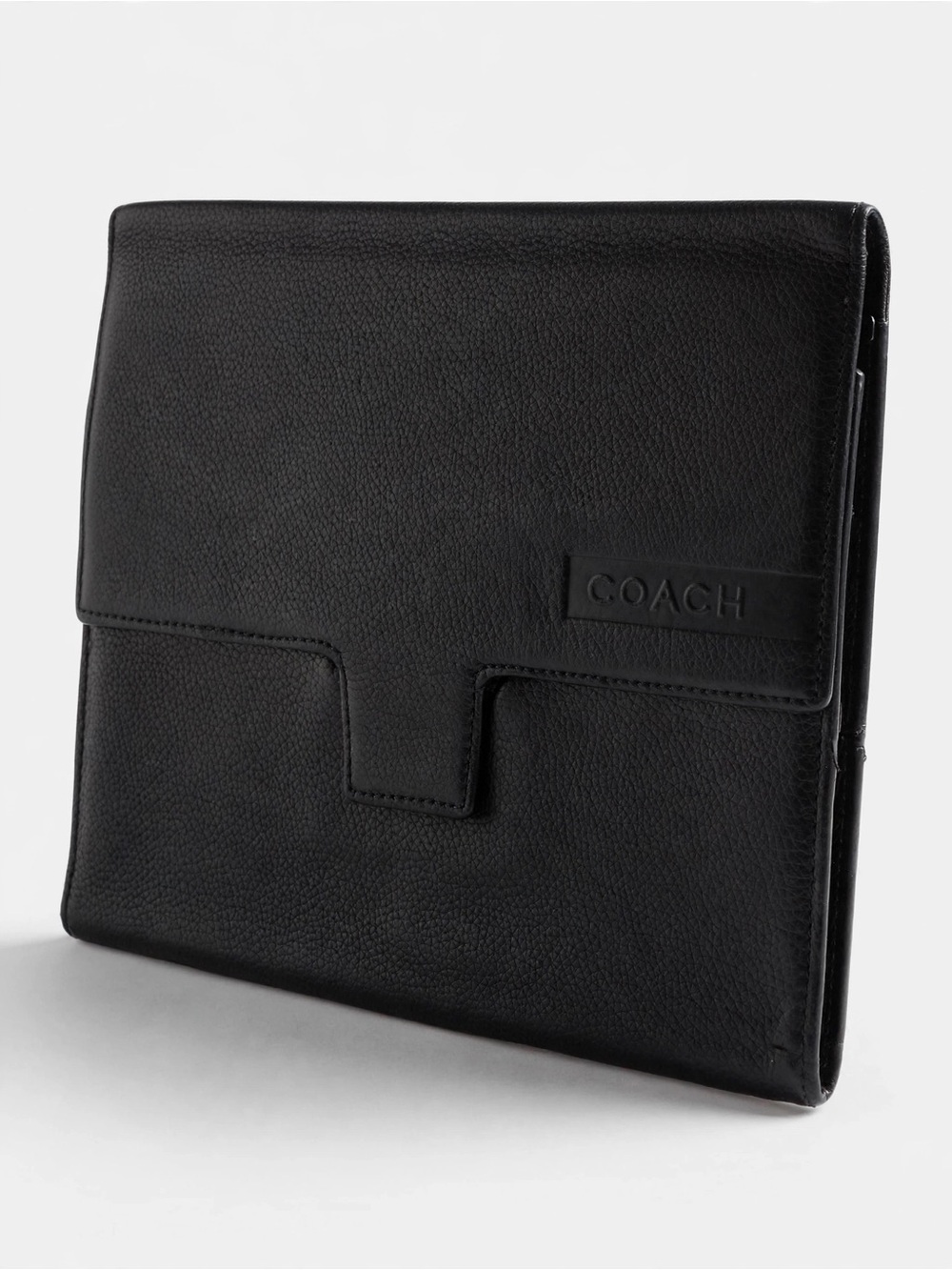 Coach Black Pebbled Leather iPad Folio